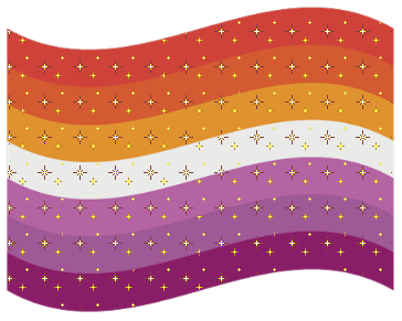 A sparkly .GIF image of the lesbian flag.